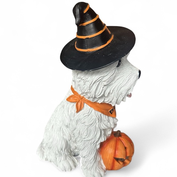 New Westie Halloween Dog Figurine with Pumpkin - Picture 4 of 4